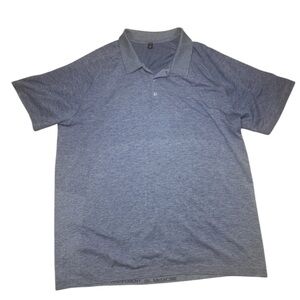 Lululemon Metal Vent Tech 2.0 Polo Shirt Mens Blue Stretch Golf Activewear XXL